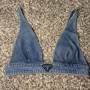 Prada denim crop top